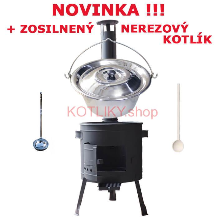 Zosilnený nerezový kotlík 20 L (0,8 mm) + nízka kotlina 42 cm PLUS 600