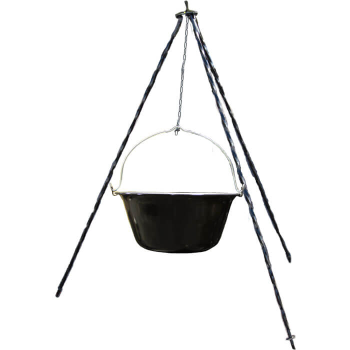 Smaltovaný kotlík 22 L + trojnožka 1,2 m