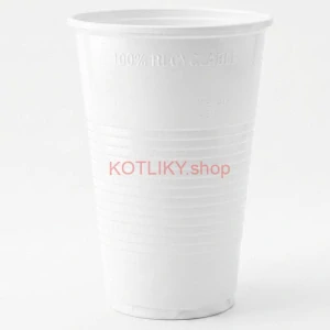 Jednorazový plastový biely pohár na studený nápoj 300 ml – 12 ks