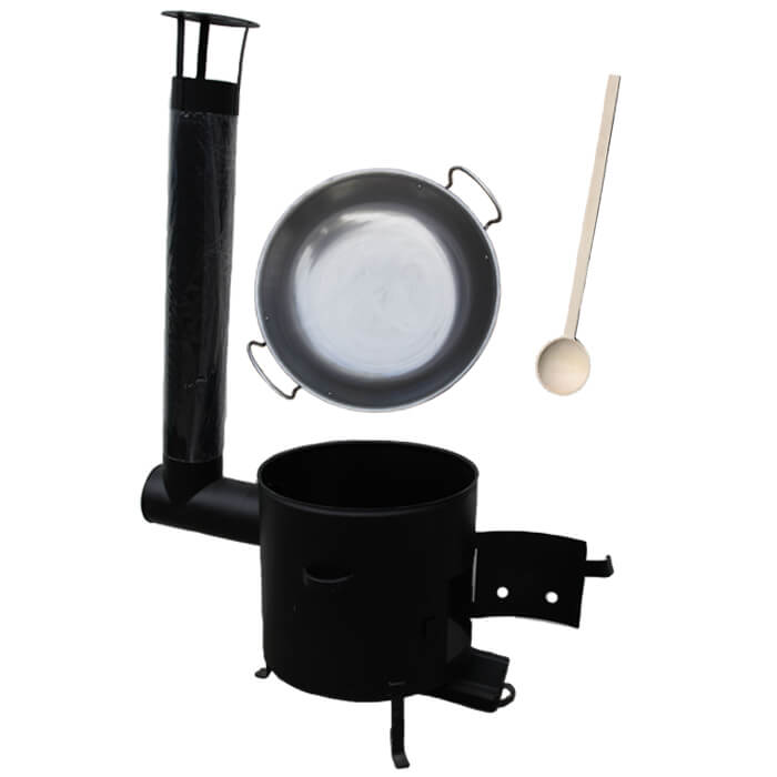 Železná panvica 46 cm na grilovanie + Kotlina 42 cm a vareška Garden Barbecue